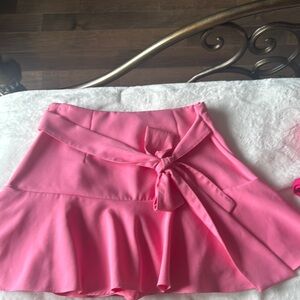 Pink Skirt with Tie Detail